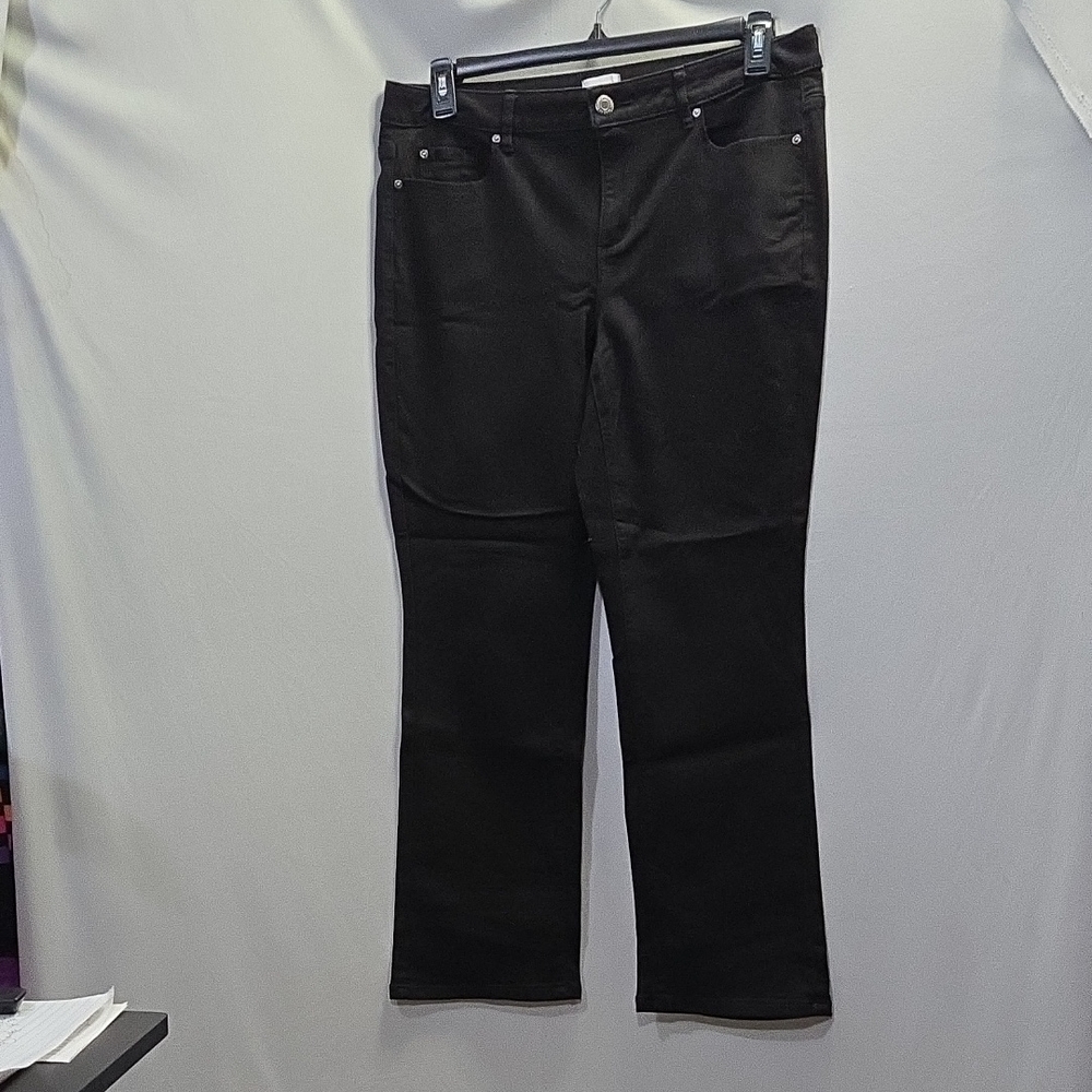 Womens NWT Plus Size 16 Black Flare Jeans
